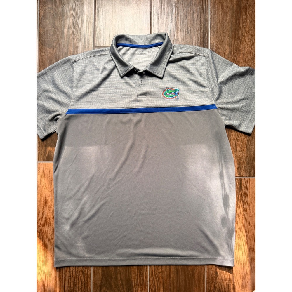 Captivating Florida Gators Mens 2XL Polo‎ Shirt Gray Blue Two Tone NCAA Golf UF